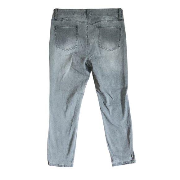 Buffalo by David Button Jeans Womens Size 12/32 Aubrey Grey Gray Mid Rise Capri - Picture 5 of 5